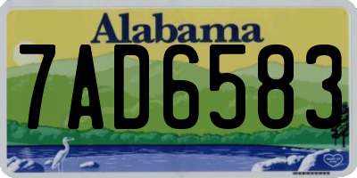 AL license plate 7AD6583