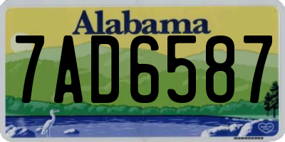 AL license plate 7AD6587