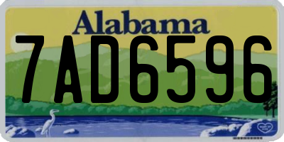 AL license plate 7AD6596
