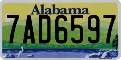 AL license plate 7AD6597