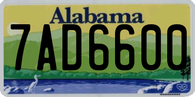 AL license plate 7AD6600