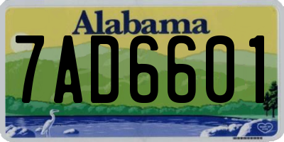 AL license plate 7AD6601