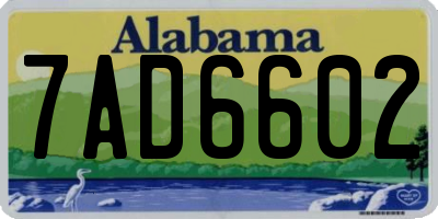 AL license plate 7AD6602