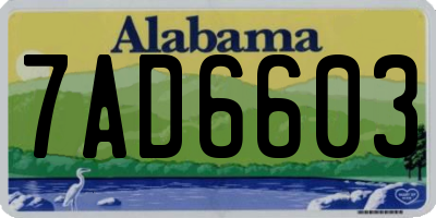 AL license plate 7AD6603