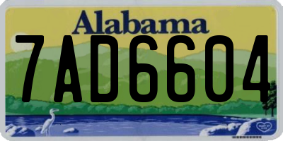 AL license plate 7AD6604