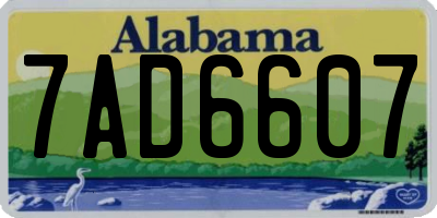 AL license plate 7AD6607