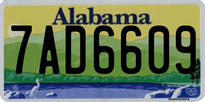 AL license plate 7AD6609