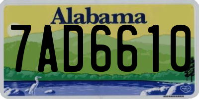 AL license plate 7AD6610