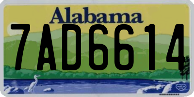 AL license plate 7AD6614