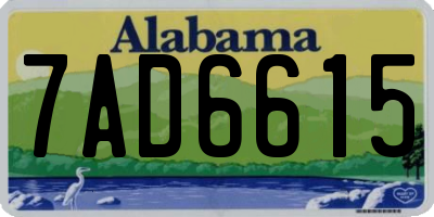 AL license plate 7AD6615