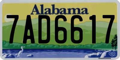 AL license plate 7AD6617