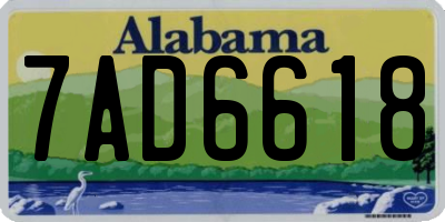 AL license plate 7AD6618
