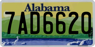 AL license plate 7AD6620
