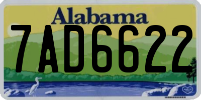 AL license plate 7AD6622
