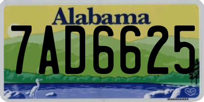 AL license plate 7AD6625