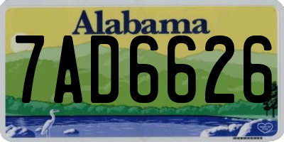 AL license plate 7AD6626
