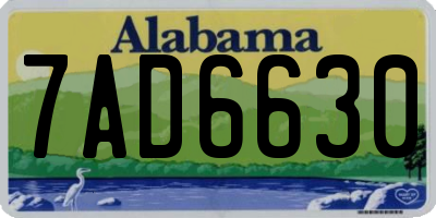AL license plate 7AD6630