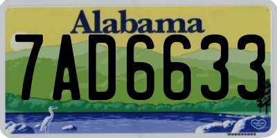 AL license plate 7AD6633