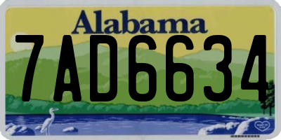 AL license plate 7AD6634