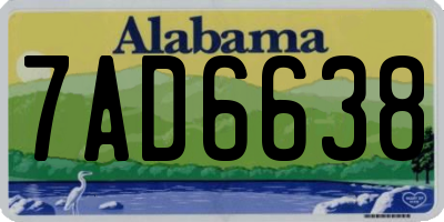 AL license plate 7AD6638
