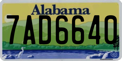 AL license plate 7AD6640