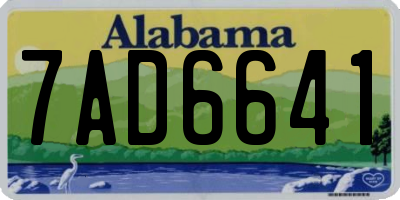 AL license plate 7AD6641