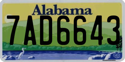 AL license plate 7AD6643