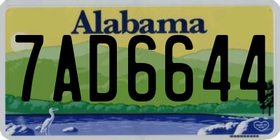 AL license plate 7AD6644