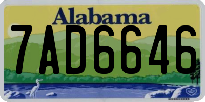 AL license plate 7AD6646