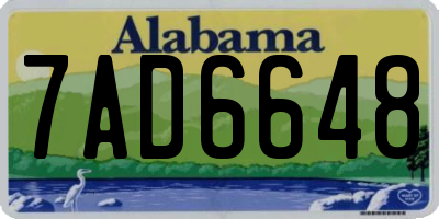 AL license plate 7AD6648