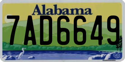 AL license plate 7AD6649