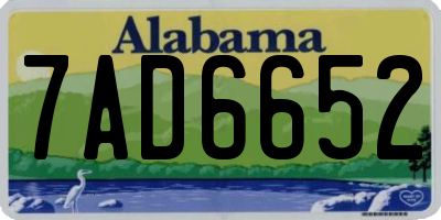 AL license plate 7AD6652