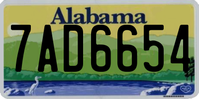 AL license plate 7AD6654