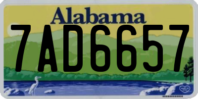 AL license plate 7AD6657