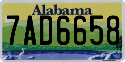 AL license plate 7AD6658