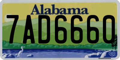 AL license plate 7AD6660