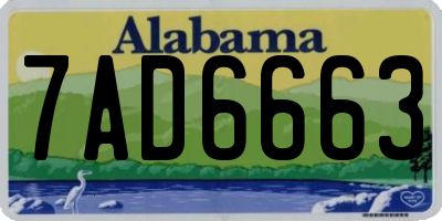 AL license plate 7AD6663