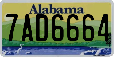 AL license plate 7AD6664