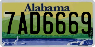 AL license plate 7AD6669