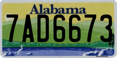 AL license plate 7AD6673