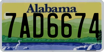 AL license plate 7AD6674