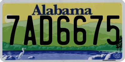 AL license plate 7AD6675