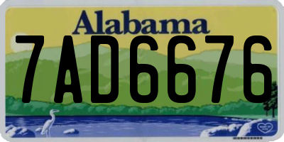 AL license plate 7AD6676