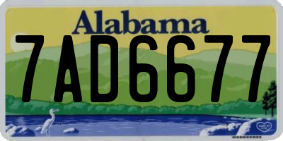 AL license plate 7AD6677