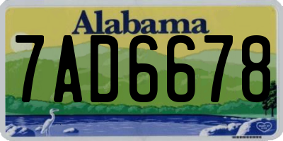 AL license plate 7AD6678