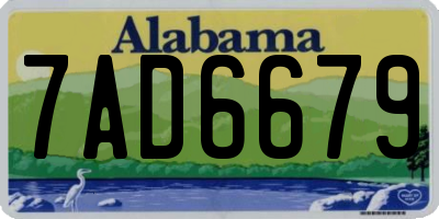 AL license plate 7AD6679