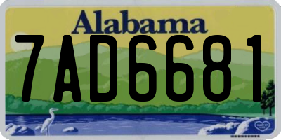 AL license plate 7AD6681