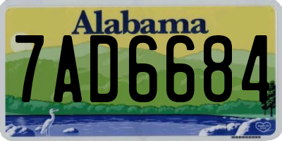 AL license plate 7AD6684