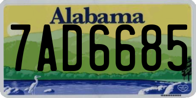 AL license plate 7AD6685