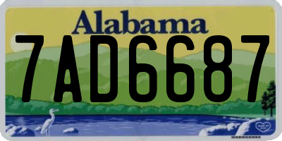 AL license plate 7AD6687